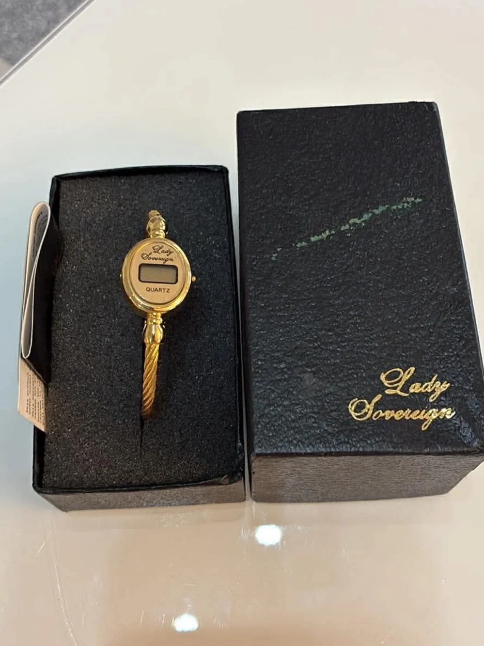 Lady Sovereign Gold-Tone Quartz Bracelet Watch